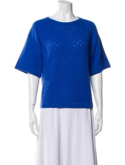 Pre-owned Marlowe Cashmere Bateau Neckline Sweater In Blue