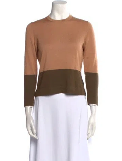 Pre-owned Marlowe Cashmere Colorblock Pattern Sweater In Brown