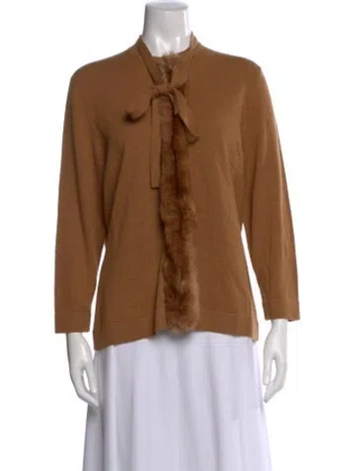Pre-owned Marlowe Cashmere Mock Neck Sweater In Brown