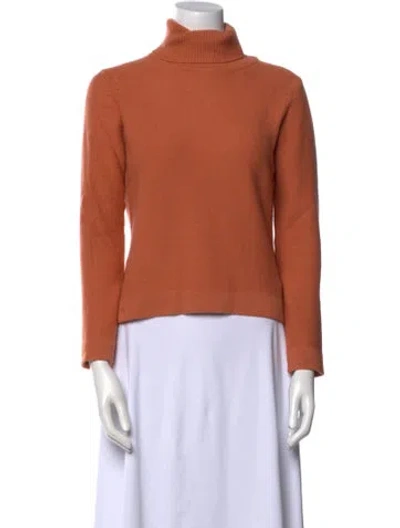 Pre-owned Marlowe Cashmere Turtleneck Sweater In Orange