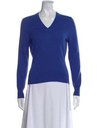 Pre-owned Marlowe Cashmere V-neck Sweater In Blue