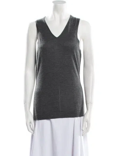 Pre-owned Marlowe Cashmere V-neck Sweater In Gray