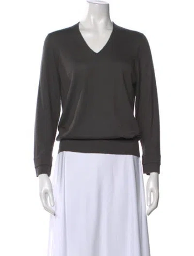 Pre-owned Marlowe Cashmere V-neck Sweater In Gray