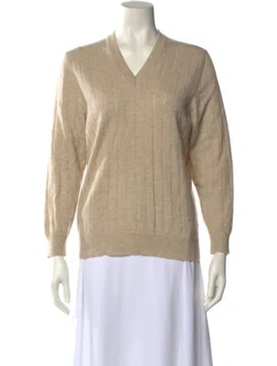 Pre-owned Marlowe Cashmere V-neck Sweater In Neutral