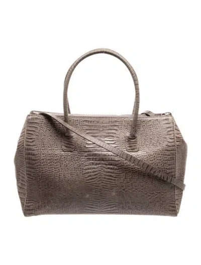 Pre-owned Marlowe Leather Top Handle Bag In Gray