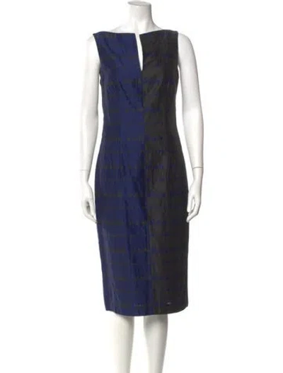 Pre-owned Marlowe Wool Midi Length Dress In Blue