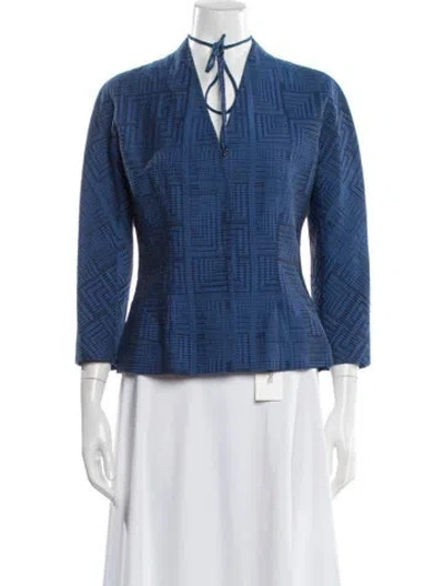 Pre-owned Marlowe Wool Patterned Jacket In Blue