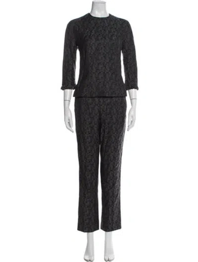 Pre-owned Marlowe Wool Patterned Pant Set In Gray