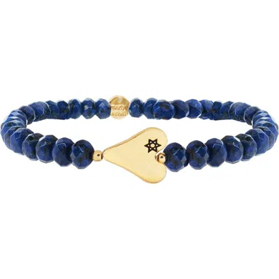Marlyn Schiff Aliza Juadica Lapis Lazuli Beaded Stretch Bracelet In Blue