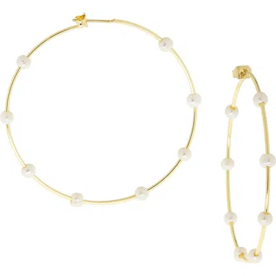 Marlyn Schiff Ball Hoop Earrings In Black