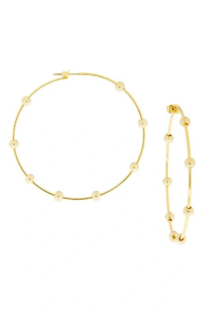 Marlyn Schiff Ball Hoop Earrings In Gold