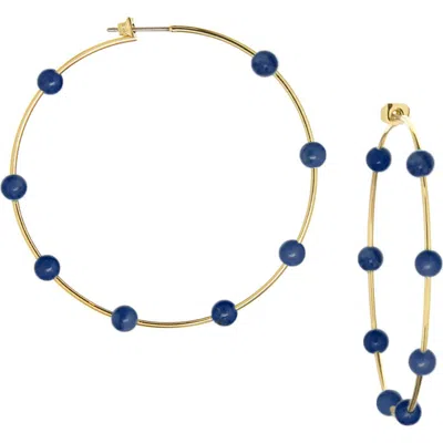 Marlyn Schiff Ball Hoop Earrings In Gold