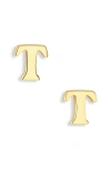 Marlyn Schiff Block Letter Initial Stud Earrings