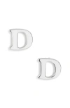 Marlyn Schiff Block Letter Initial Stud Earrings In Silver