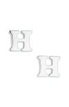Marlyn Schiff Block Letter Initial Stud Earrings In Silver