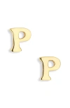 Marlyn Schiff Block Letter Initial Stud Earrings
