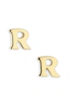 Marlyn Schiff Block Letter Initial Stud Earrings