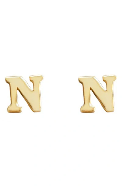 Marlyn Schiff Block Letter Initial Stud Earrings In Gold