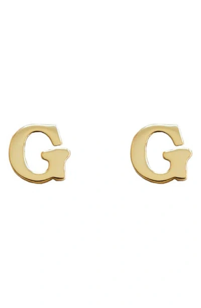 Marlyn Schiff Block Letter Initial Stud Earrings In Gold