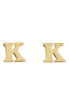 Marlyn Schiff Block Letter Initial Stud Earrings In Gold