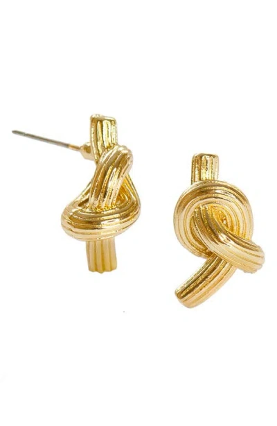 Marlyn Schiff Cecelia Knot Earrings In Gold