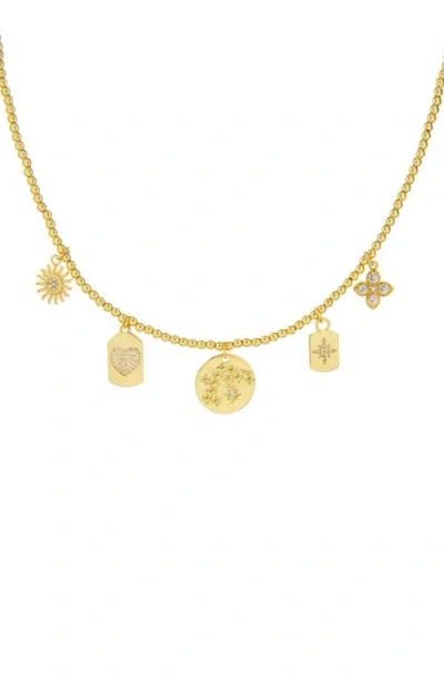 Marlyn Schiff Charm Ball Chain Necklace In Gold