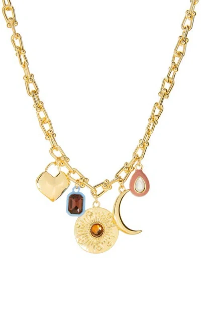Marlyn Schiff Charm Pendant Necklace In Gold