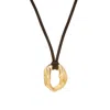 Marlyn Schiff Circle Charm Suede Pendant Necklace