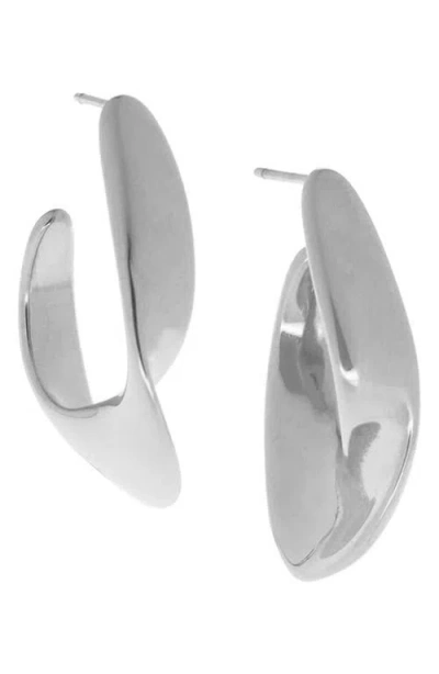 Marlyn Schiff Collette Wavy Hoop Earrings In Metallic