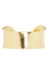 Marlyn Schiff Curved Brushed Cuff In Gold