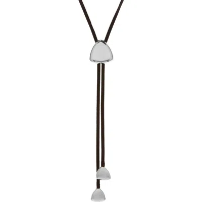 Marlyn Schiff Diana Suede Bolo Necklace In Black