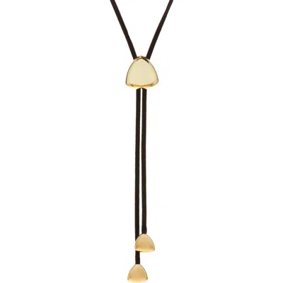 Marlyn Schiff Diana Suede Bolo Necklace In Black