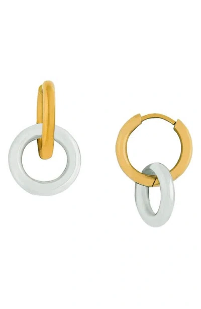 Marlyn Schiff Double Hoop Huggie Earrings In Green