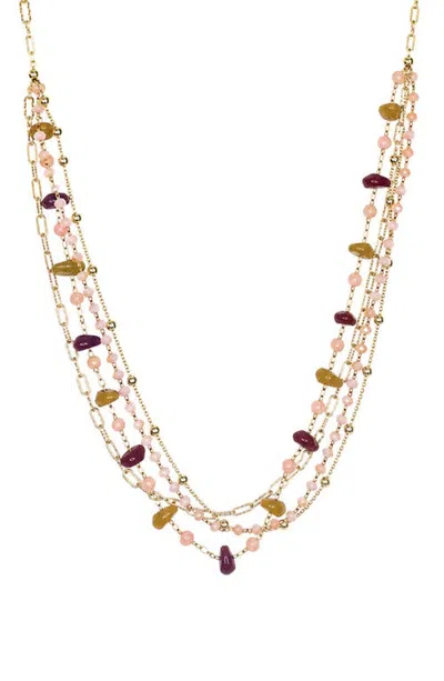 Marlyn Schiff Edie Multi Strand Necklace In Gold