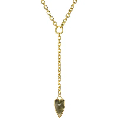 Marlyn Schiff Emilia Heart Charm Y-necklace In Gold