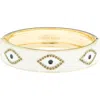 Marlyn Schiff Evil Eye Enamel Hinge Bracelet In White