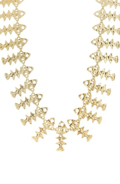 Marlyn Schiff Fish Collar Necklace In Gold