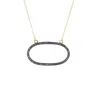 MARLYN SCHIFF GOLD PLATED NECKLACE WITH DIAMOND LINK CHARM