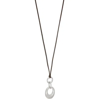 Marlyn Schiff Harlow Suede Cord Pendant Necklace In Black