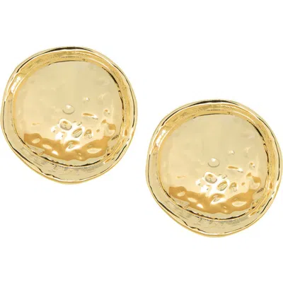 Marlyn Schiff Hazel Textured Oval Earrings In Gold