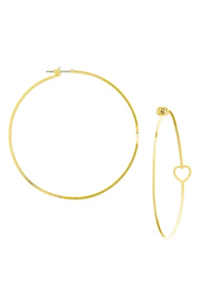 Marlyn Schiff Heart Hoop Earrings In Gold