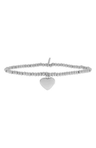 Marlyn Schiff Heart Pendant Bracelet In Metallic