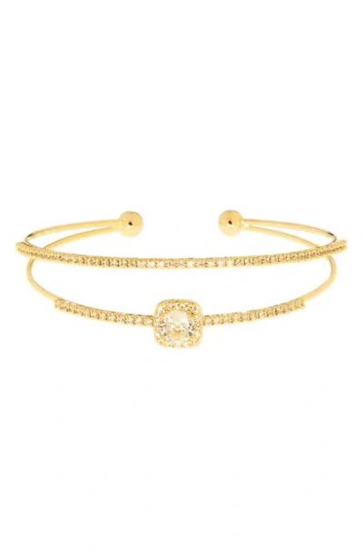 Marlyn Schiff Heidi Crystal Double Cuff Bracelet In Gold