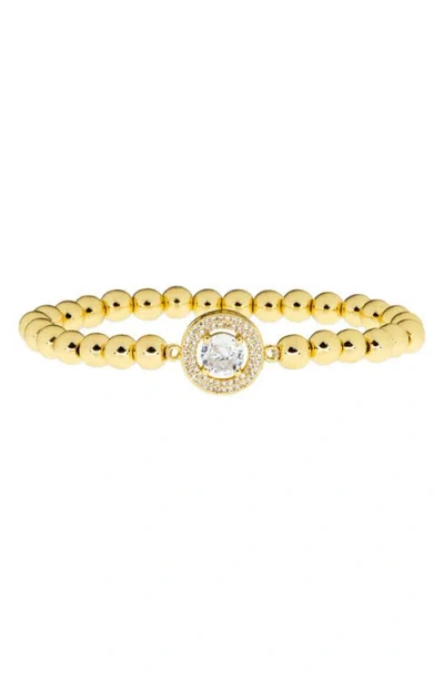 Marlyn Schiff Jackie Cubic Zirconia Stretch Bracelet In Gold