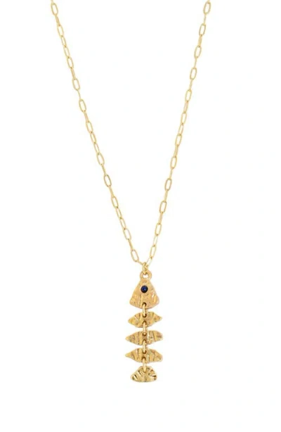 Marlyn Schiff Liv Sardine Pendant Necklace In Gold