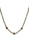 Marlyn Schiff Natural Stone Beaded Necklace In Gold