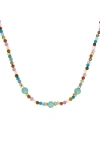 Marlyn Schiff Natural Stone Beaded Necklace In Multi