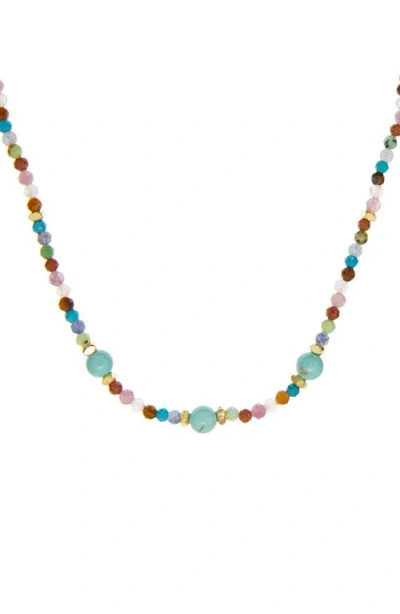 Marlyn Schiff Natural Stone Beaded Necklace In Multi