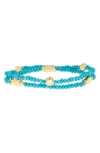 Marlyn Schiff Natural Stont Beaded Bracelet In Blue