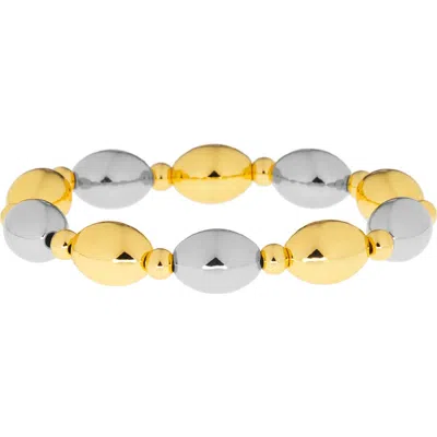 Marlyn Schiff Oversize Bead Stretch Bracelet In Metallic
